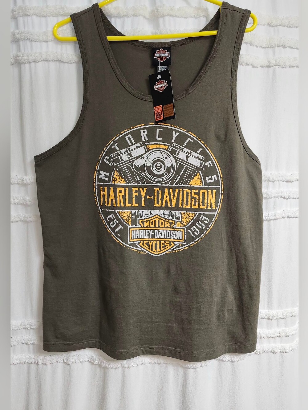 Bnwt Harley-Davidson Olive Green Tank with Vintage Logo